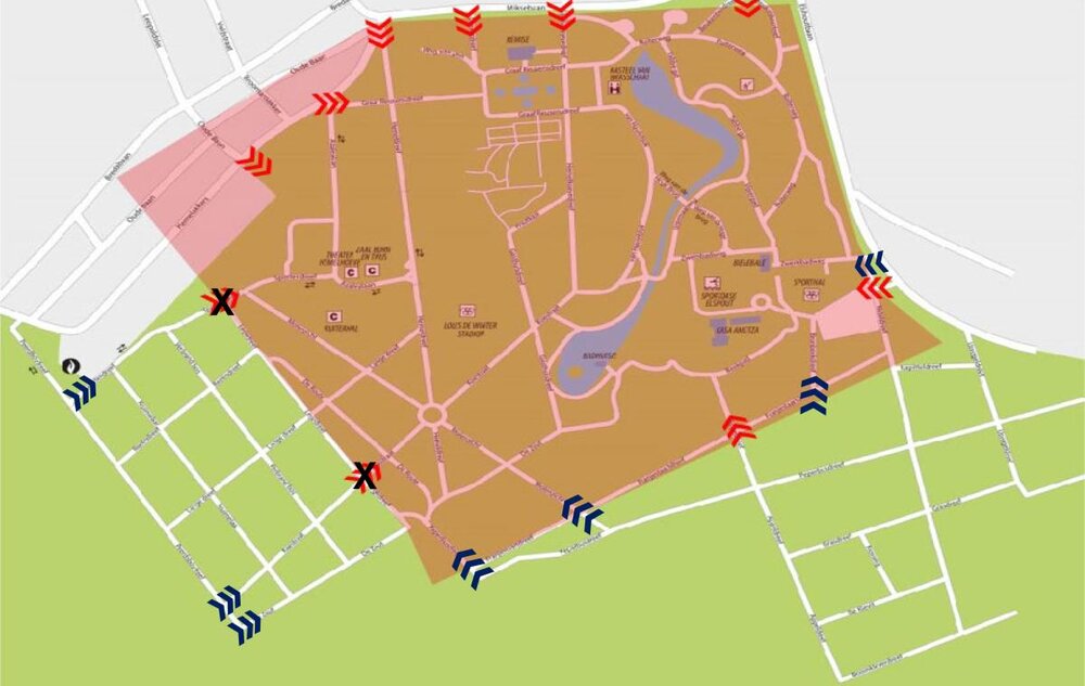 Alcohol- en glasperimeter, kaart