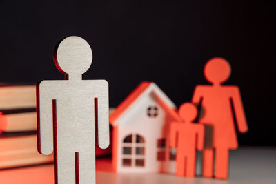 Illustratie gescheiden koppel met kind