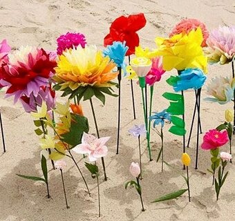 papieren strandbloemen